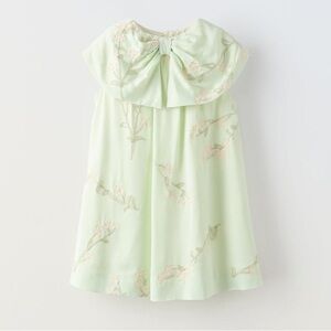 NWT Zara embroidered dress with bow detail 2-3Y